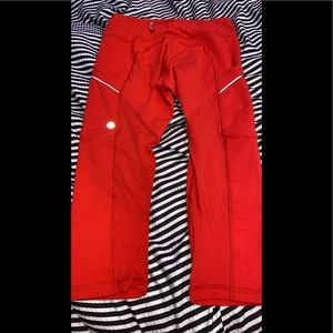 Red Lululemon capris